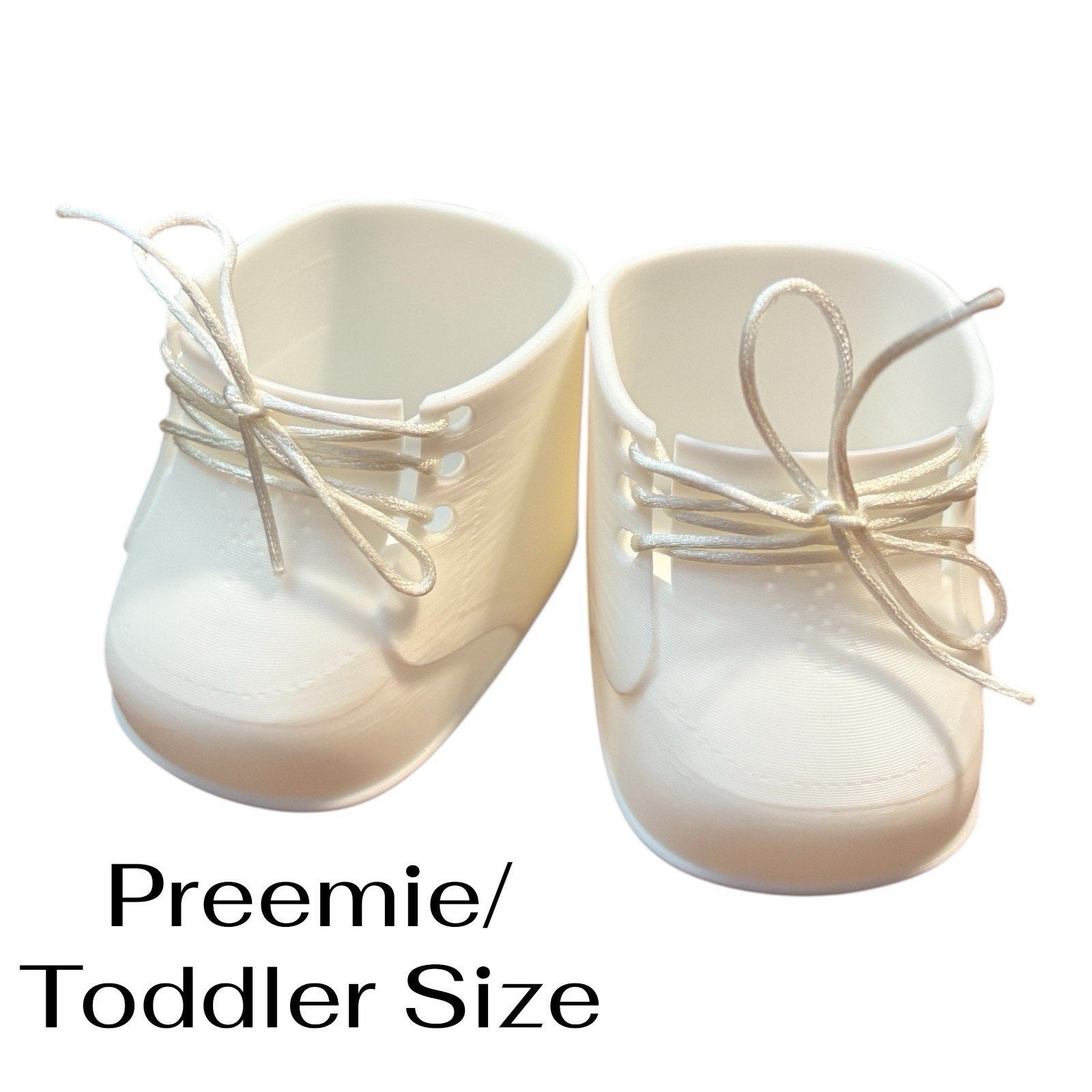 Replacement Shoes For Preemie Size Cabbage Patch 3D Printed White Lace Up