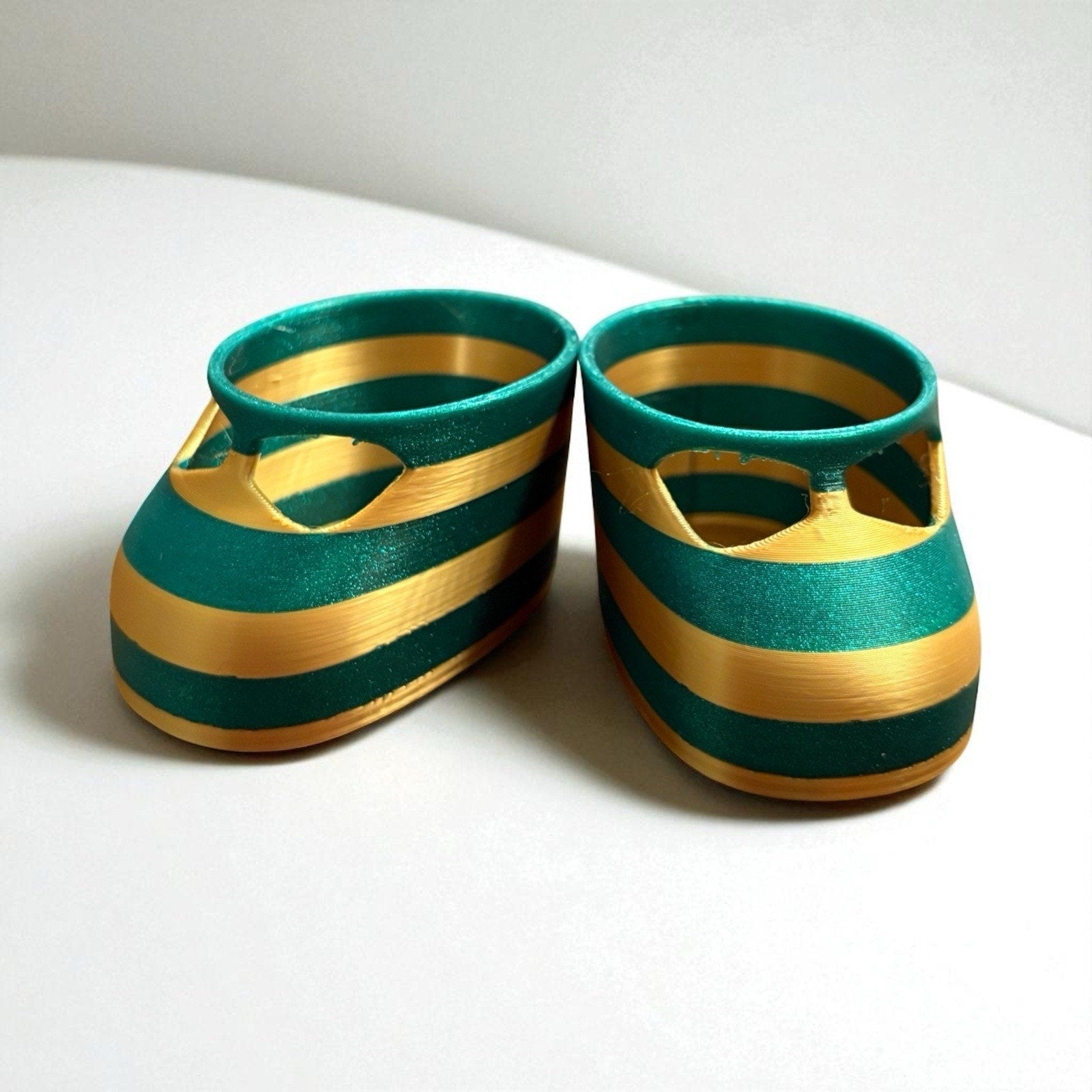 Replacement Shoes 16” Cabbage Patch 3D Printed Christmas Gold Green Stripe