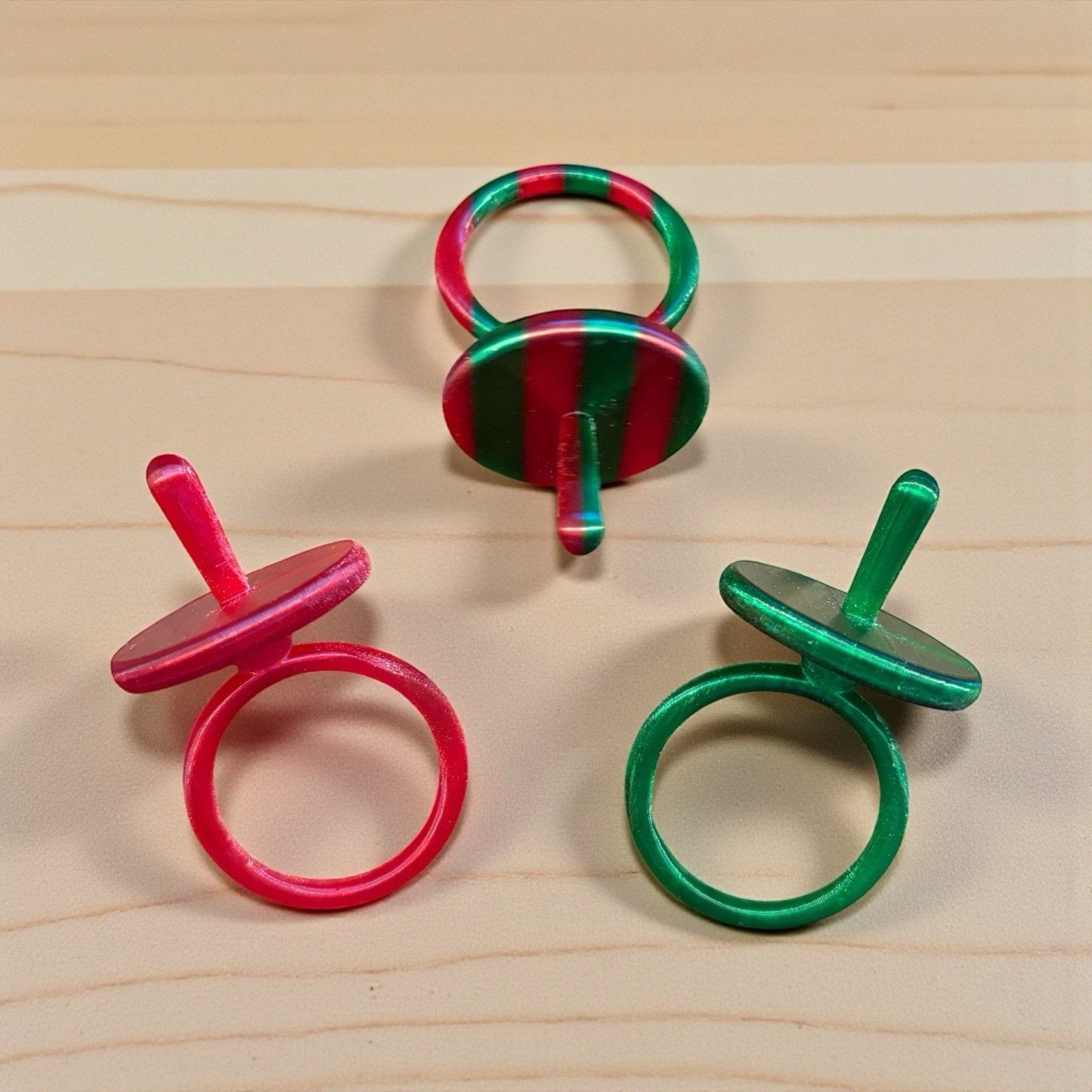 Replacement Pacifier For Cabbage Patch Kid Set Of 3 Christmas Red Green Stripe