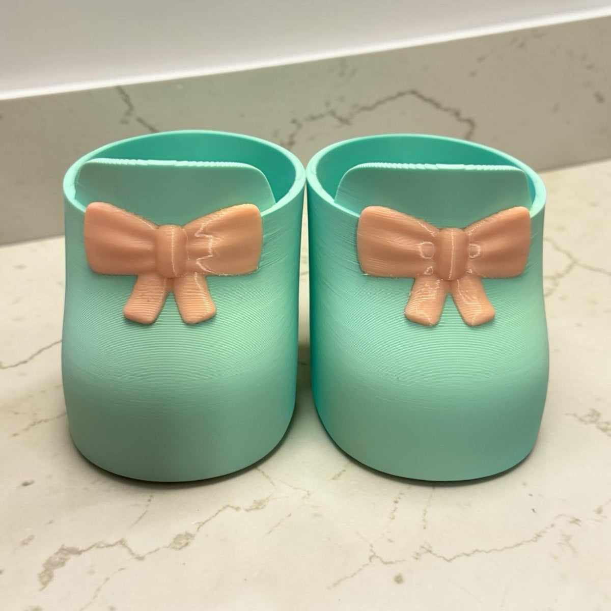 Shoes 16” Cabbage Patch Kid 3D Printed Bow Loafers Mint Peach Bow