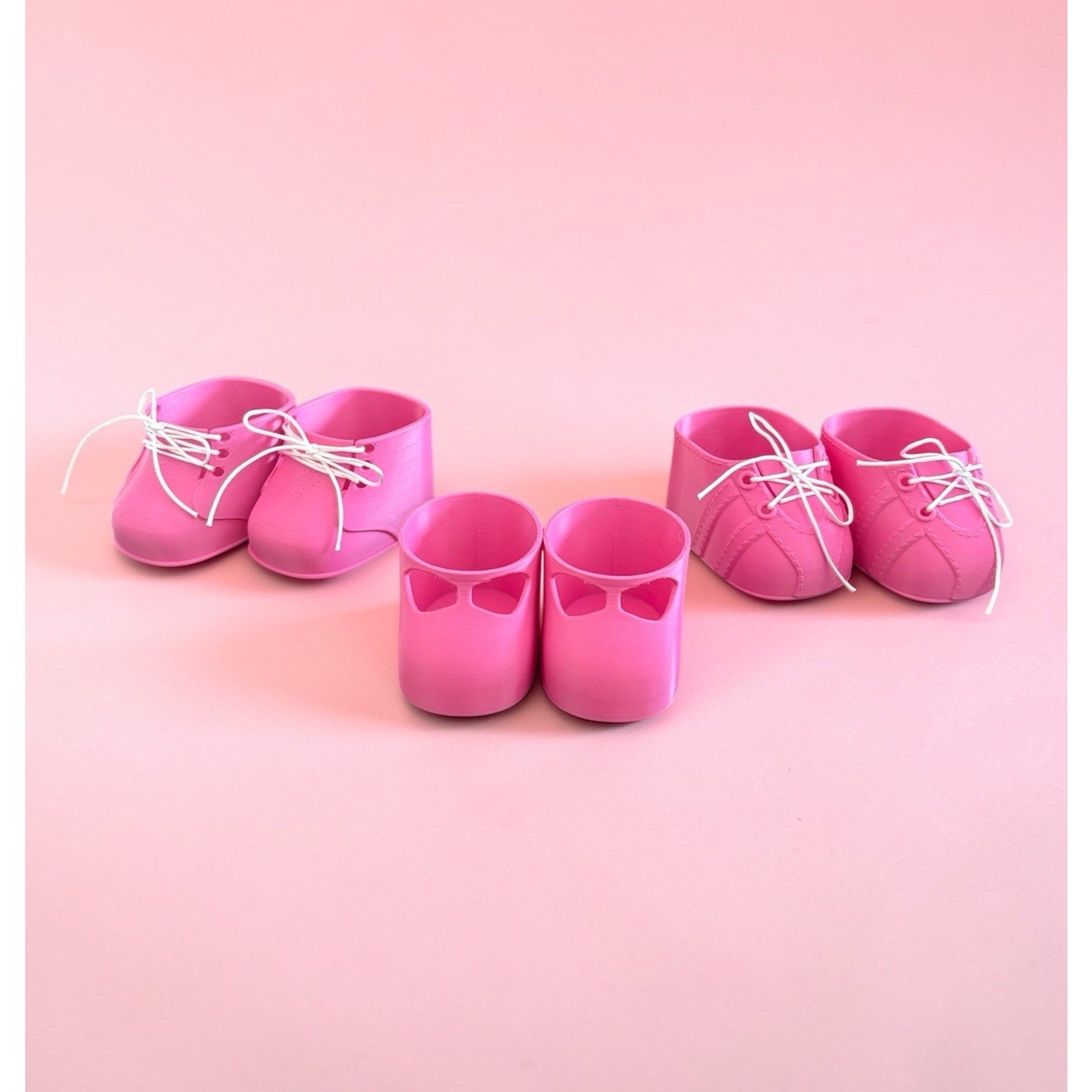 Flexible Replacement Shoes 3D Printed Cabbage Patch Kid 3 Pair Lace Up Sneaker