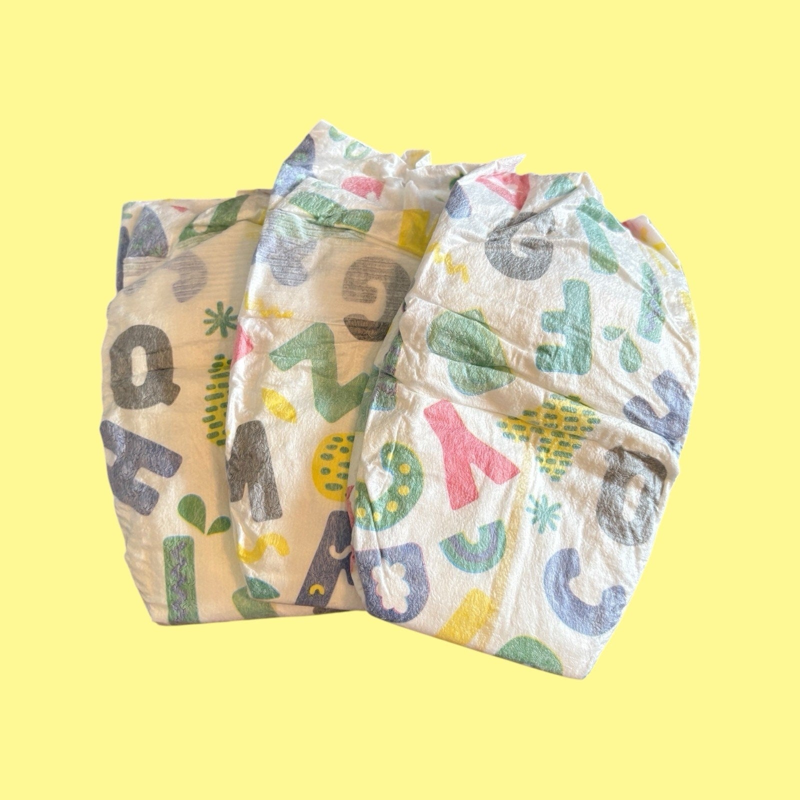 Set Of 3 Replacement Diapers For 16” Cabbage Patch Kids / Dolls Alphabet Letters