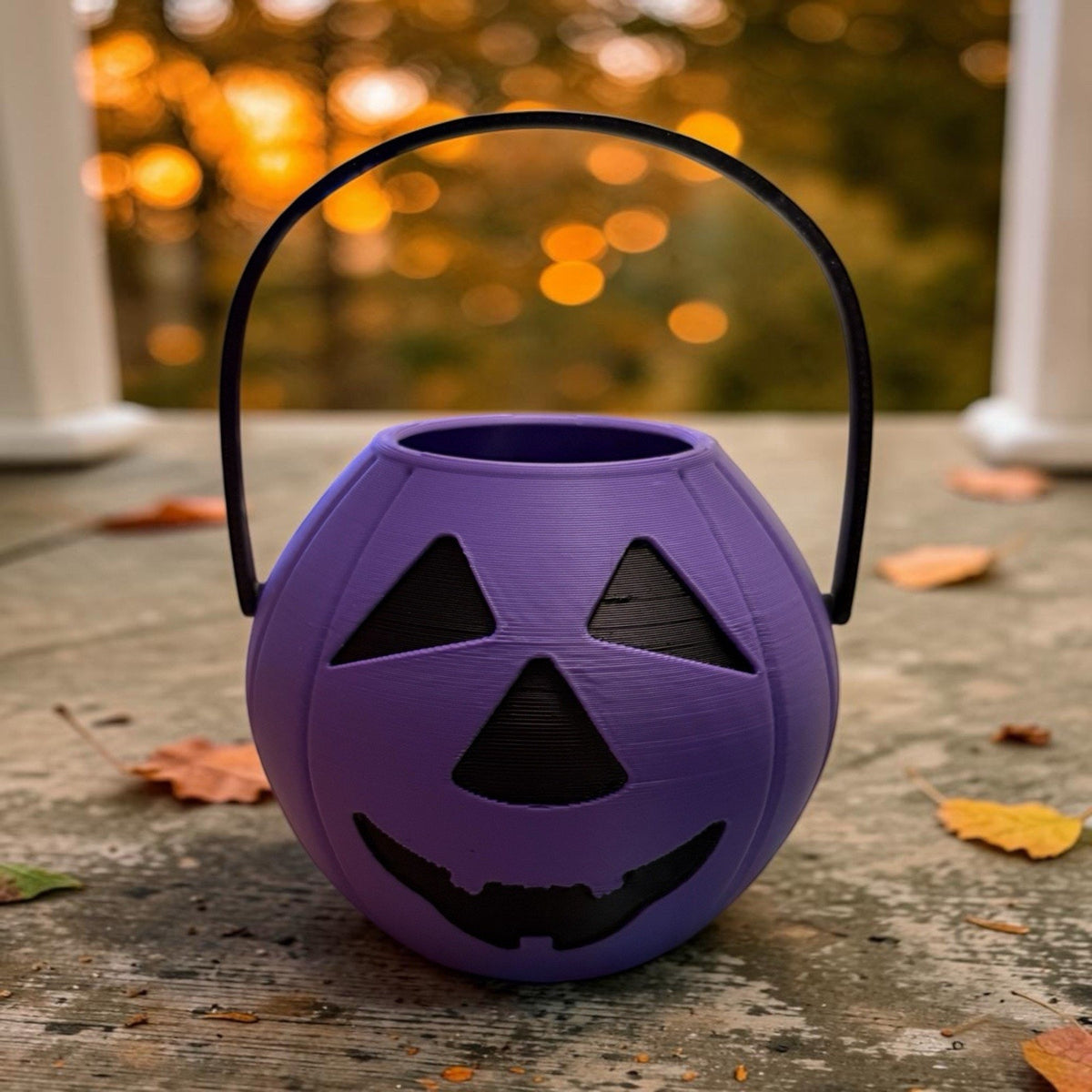 Cabbage Patch Kid 3D Printed Halloween Pumpkin Jack O Lantern Bucket Purple