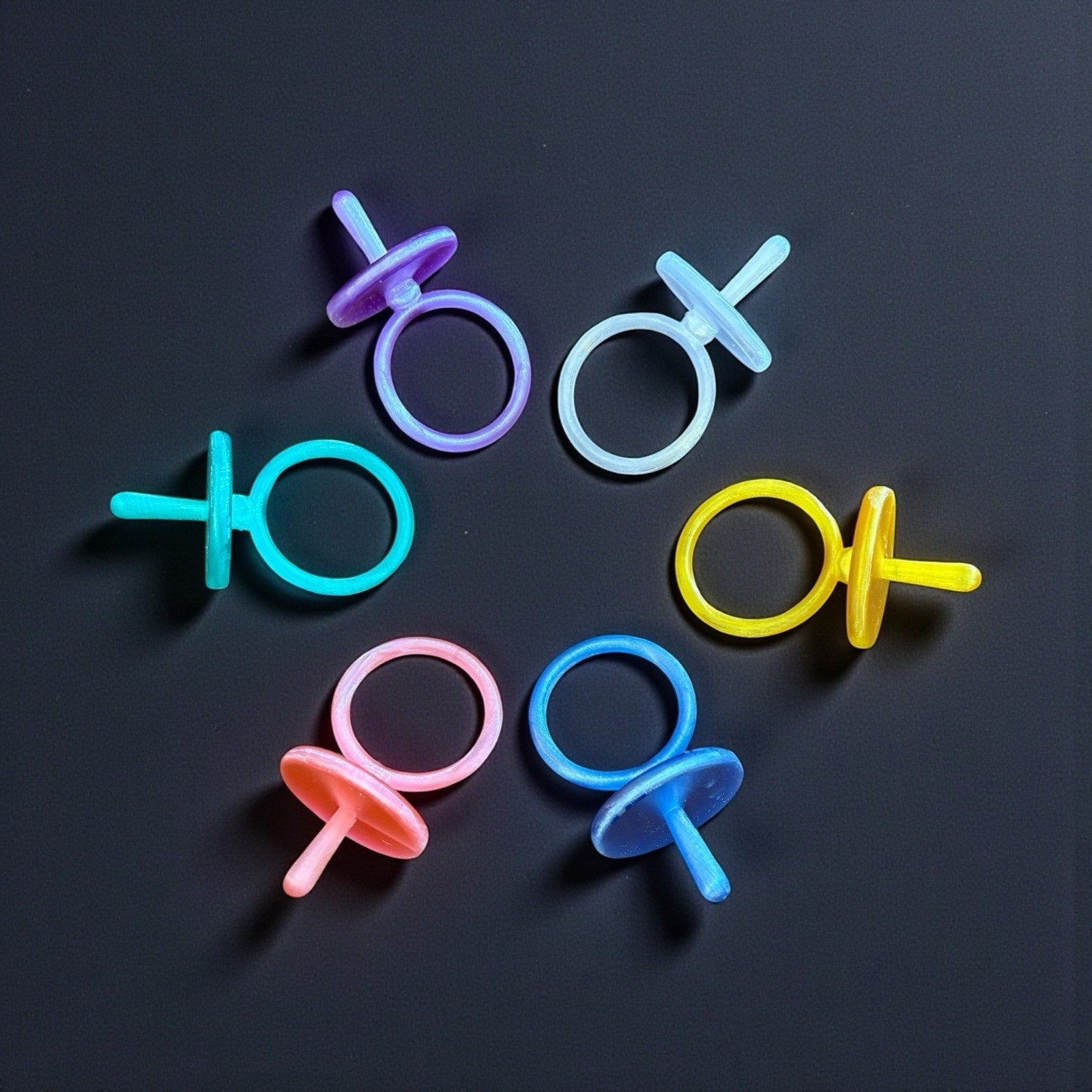 Replacement Pacifier Cabbage Patch Kid 3D Print Set 6 Pastel Translucent