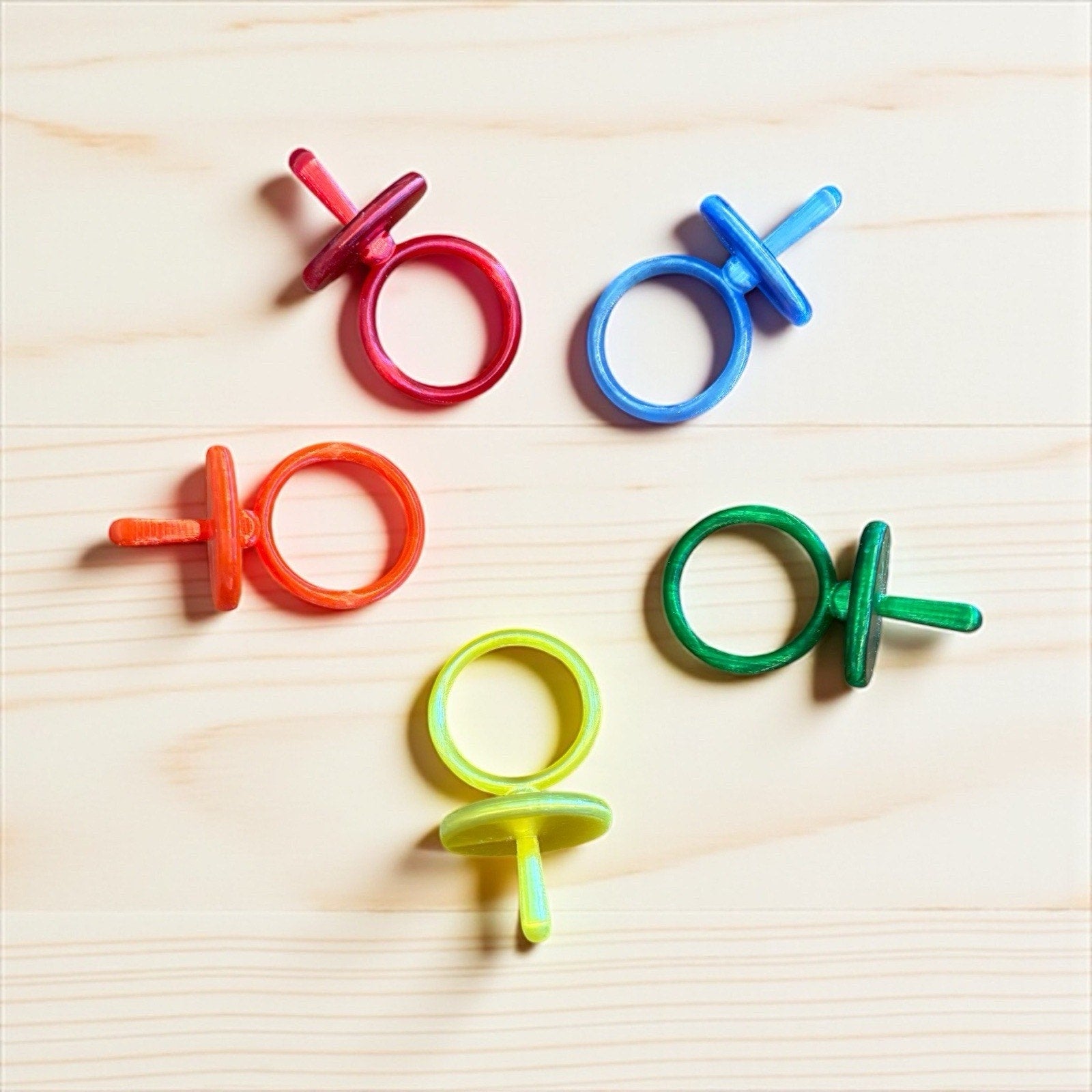 Replacement Pacifier For Cabbage Patch Kid Doll Set Of 5 Translucent Rainbow