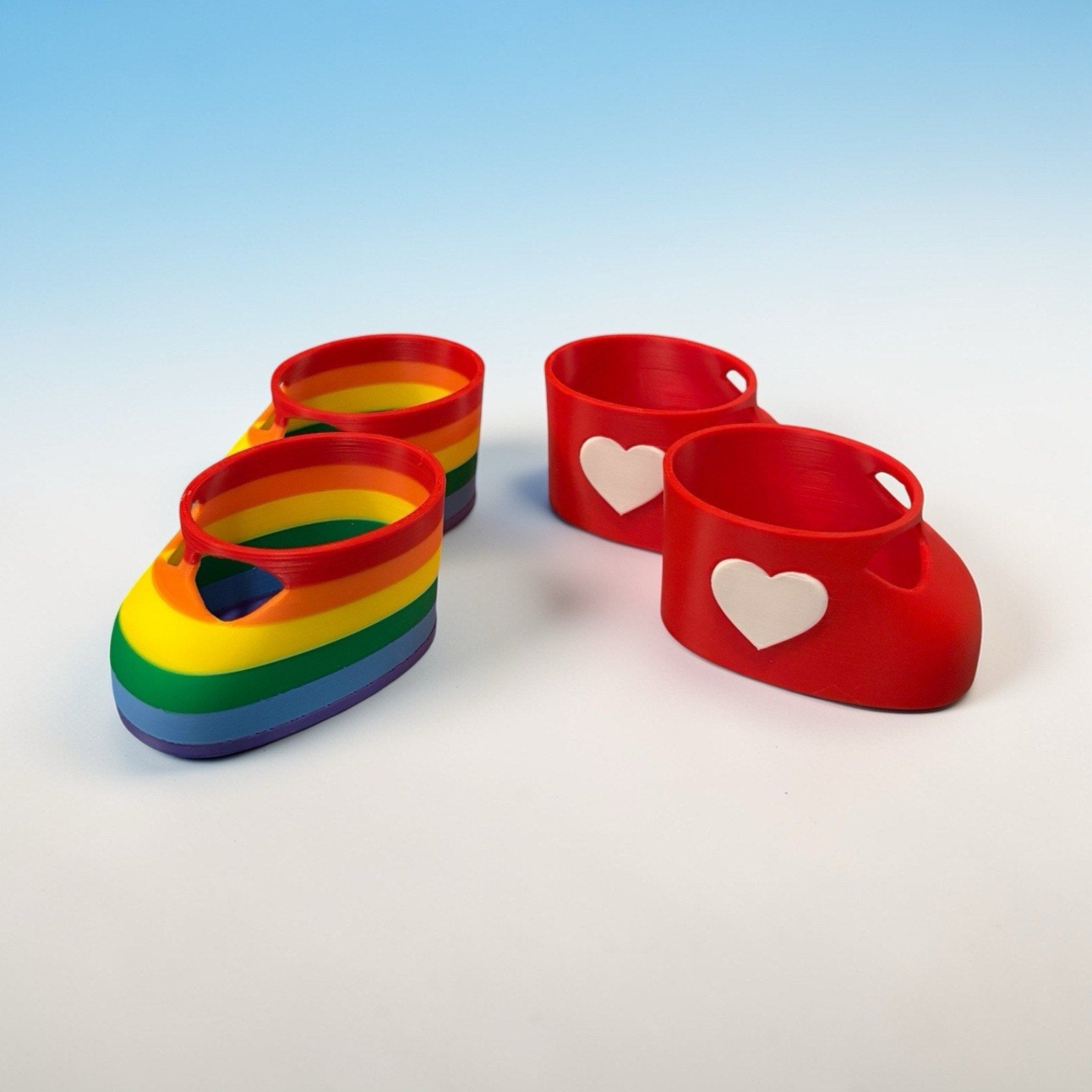 Shoes Set 16” Cabbage Patch Kid 3D Printed Rainbow Stripe And Heart Set Of 2