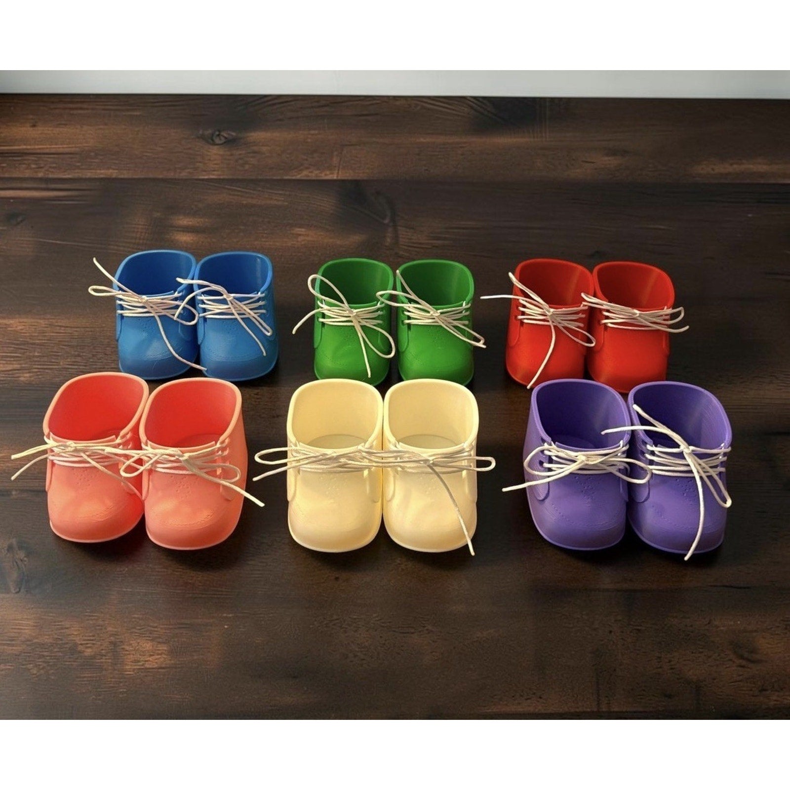 Replacement Shoes Preemie Size Cabbage Patch 3D Printed Lace Up 6 Color Pairs