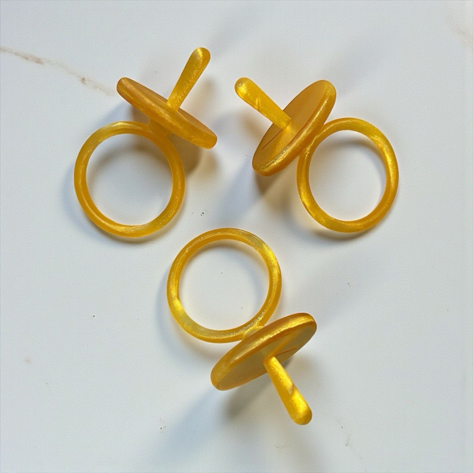 Replacement Pacifier Cabbage Patch Kid Doll 3D Print Set 3 Translucent Yellow