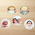 Set Of 5 Vintage Cabbage Patch Kids 2” Buttons Pins 1980s CPK Retro Toys