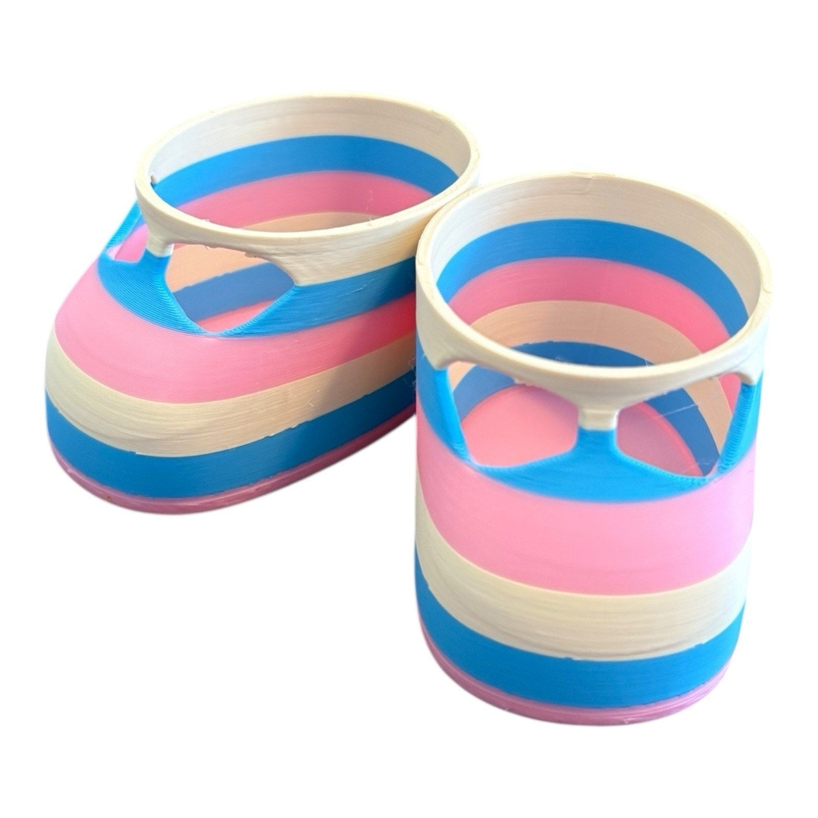 Shoes For 16” Cabbage Patch Kid 3D Printed Mary Janes Pink Yellow Blue Stripe
