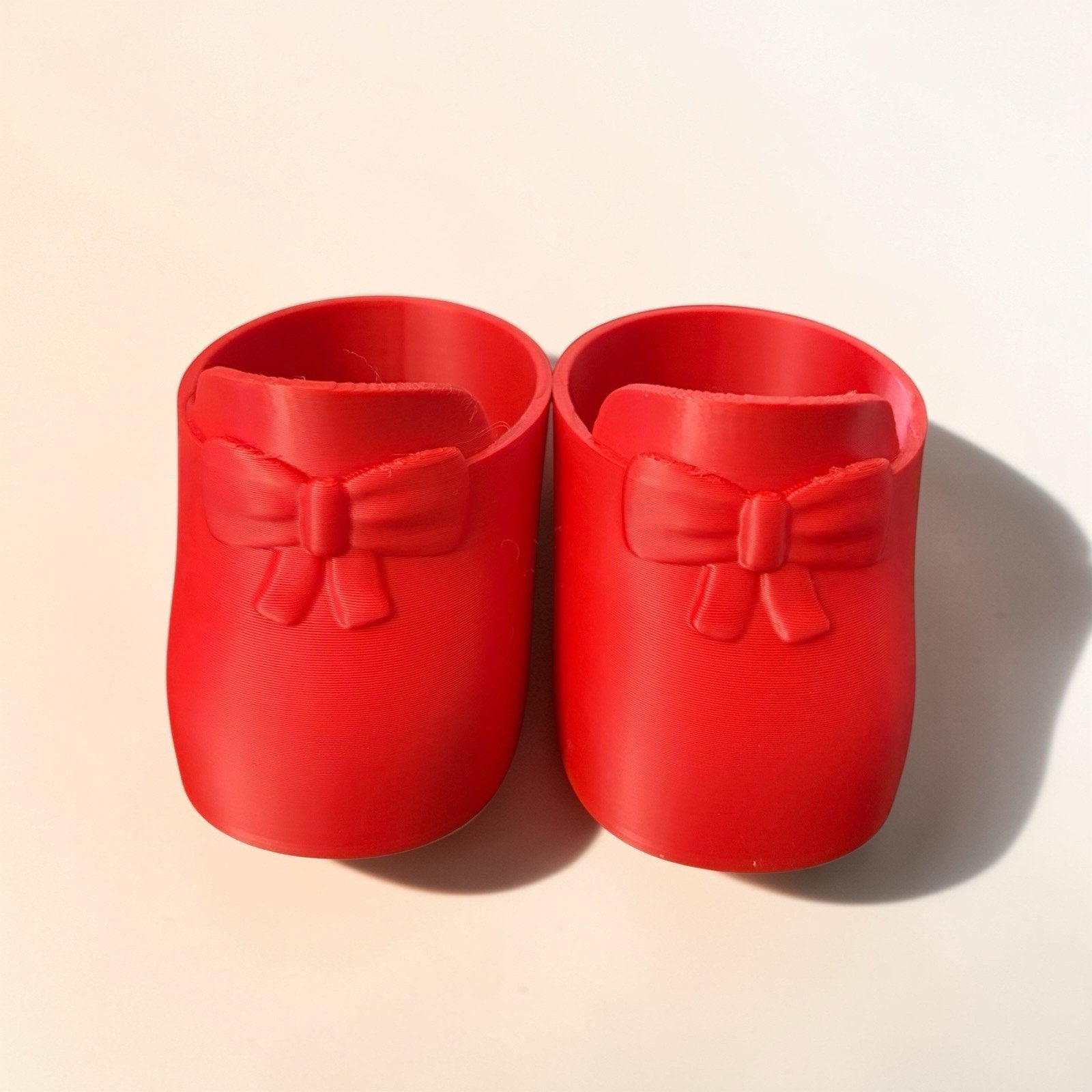 Replacement Shoes For 16” Cabbage Patch Kid 3D Printed Bow Loafers Red