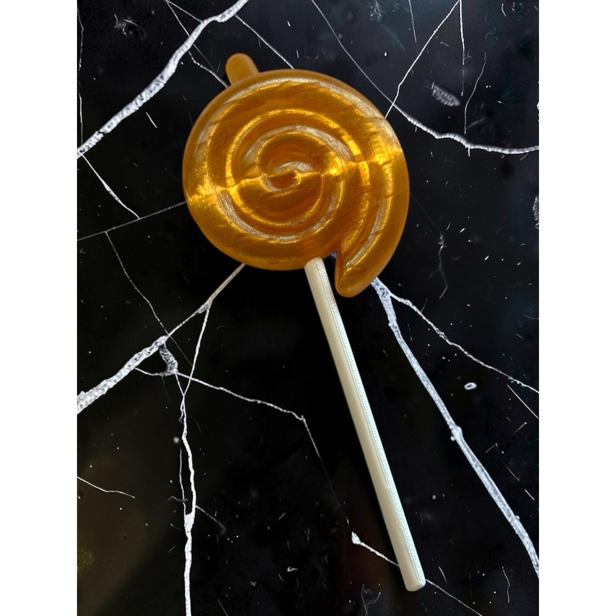 Big Swirl Lollipop For Cabbage Patch Kid Pacifier Mouth Dolls 3D Printed Gold