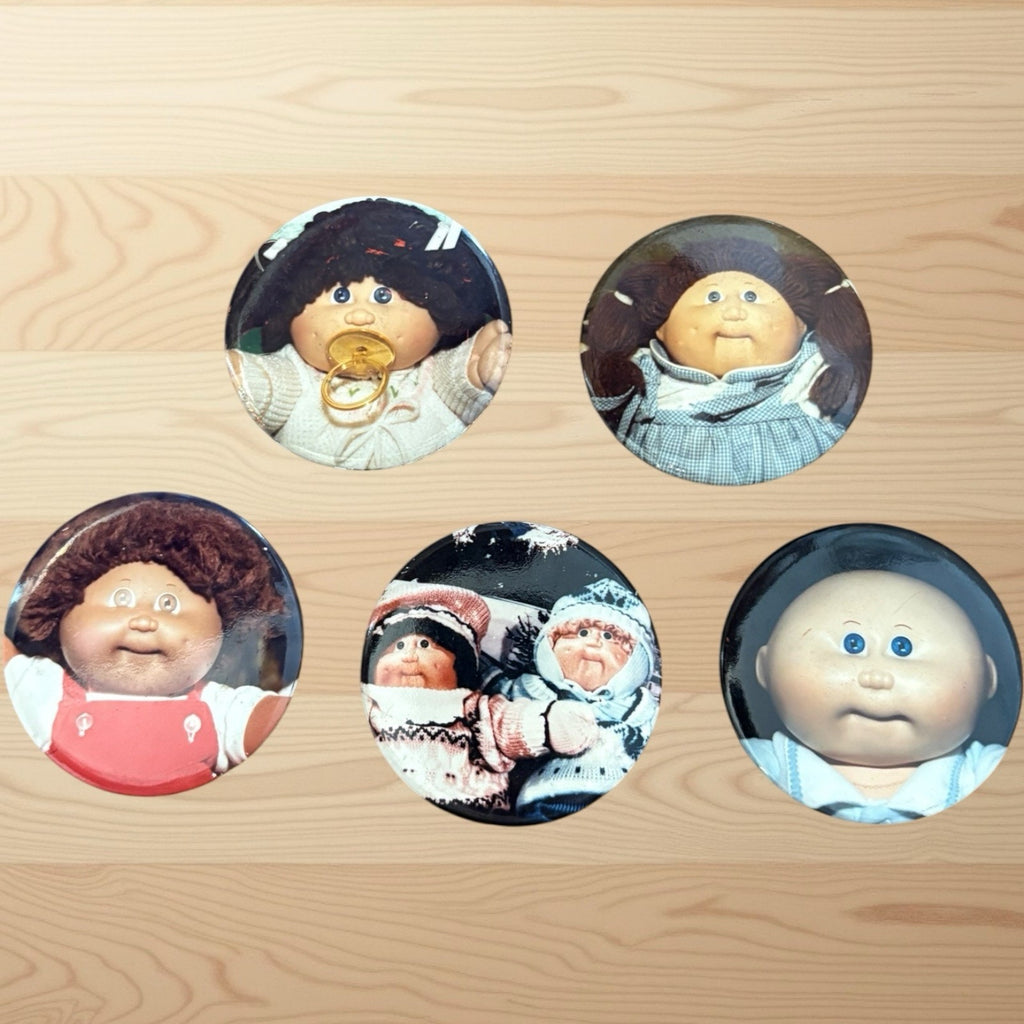 Set Of 5 Vintage Cabbage Patch Kids 2” Buttons Pinbacks 1980s CPK