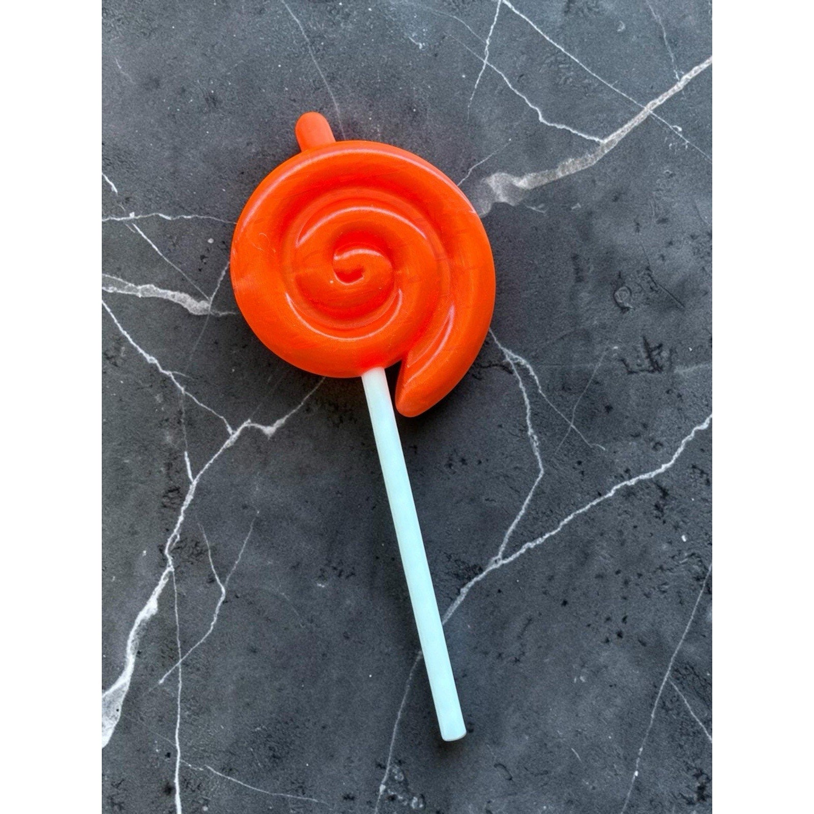 Big Swirl Lollipop For Cabbage Patch Kid Pacifier Mouth Dolls 3D Printed Orange